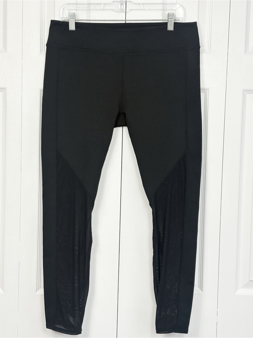 NWT Fabletics Black Stretch Pull-On Sheer Power Mesh Rocha Leggings XL